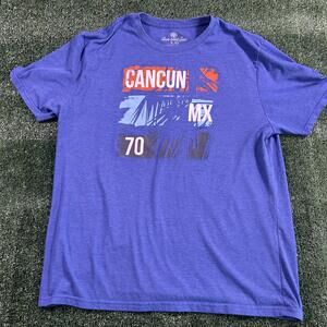 Sun and Sea Men's Blue Cancun Graphic T-Shirt. XL